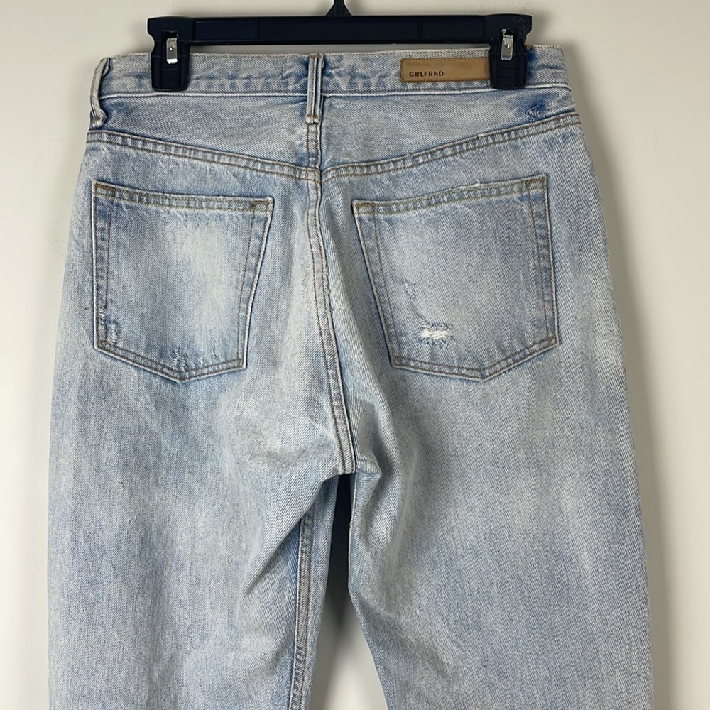 GRLFRND Karolina distressed high-rise slim-leg straight jeans Size 28 - Picture 7 of 13